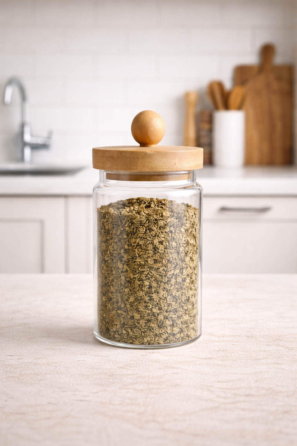 Bambu Conta Kapaklı Borosilikat Cam 750ml Kavanoz KW-749