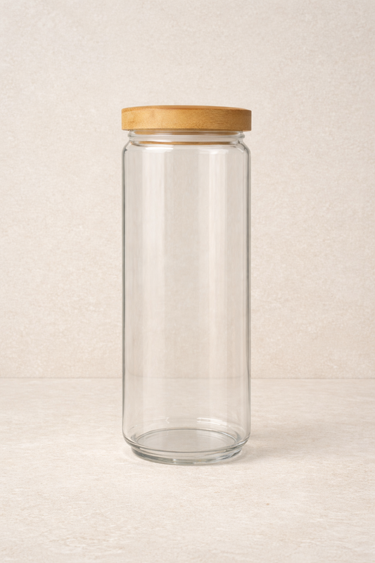Bambu Conta Kapaklı 3'lü Borosilikat 1200ml Kavanoz Seti KW-790