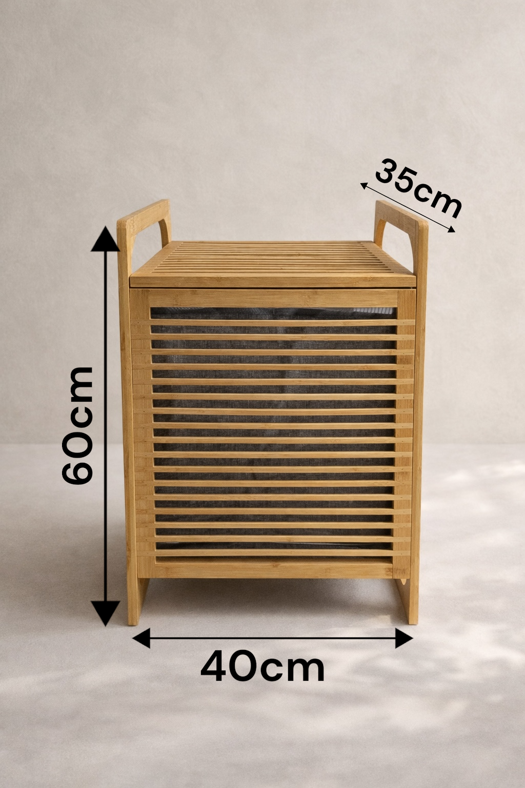 Doğal Bambu Çamaşır Sepeti Kapaklı Katlanabilir Dayanıklı Kirli Sepeti SHN-2100