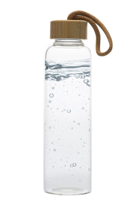 Bambu Kapaklı İpli Cam Matara KW-344C