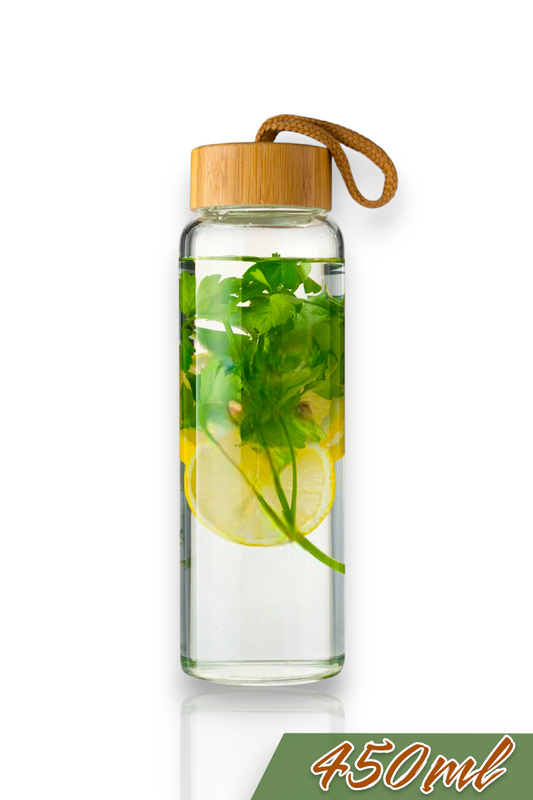 Bambu Kapaklı İpli Cam Matara KW-344B