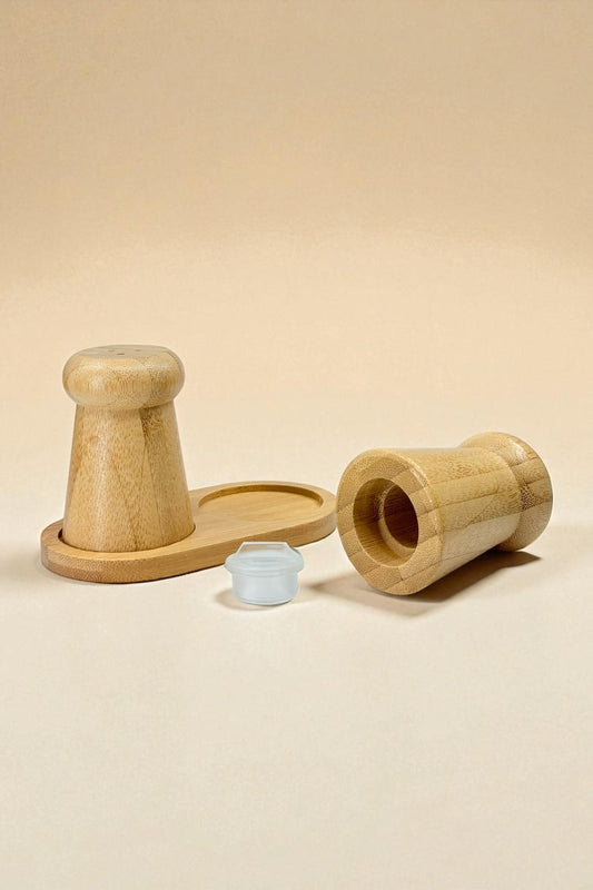 Bambu 2'li Klasik Tasarım Tuzluk Biberlik Standlı KW-937