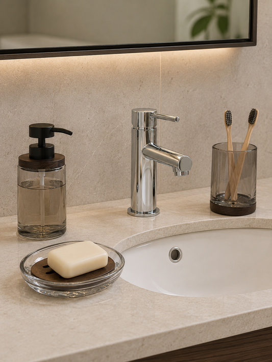 Akasya 3 Parça Cam Banyo Takımı SHN-2151