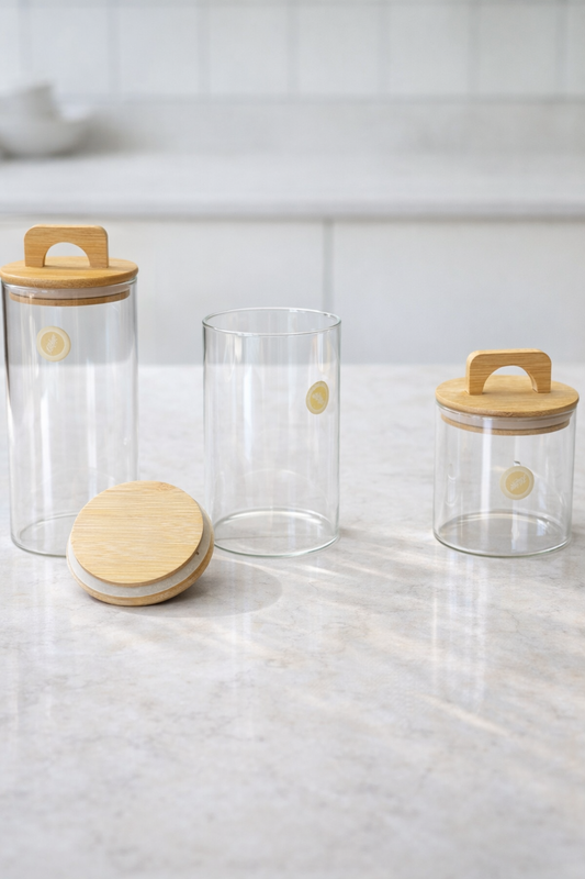 Bambu Conta Kapaklı Kavanoz Set Baharatlık KW-770-2 Series