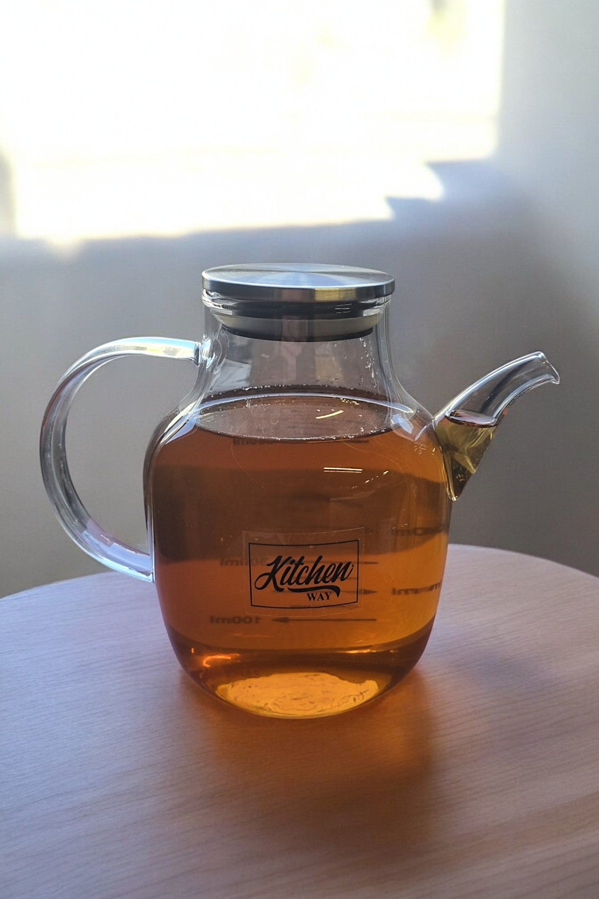 Borosilikat Cam Yağdanlık Metal Kapaklı Contalı Sızdırmaz 900ml Yağdanlık KW-395