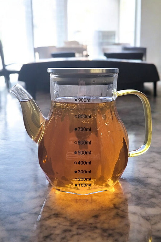 Borosilikat Cam Yağdanlık Metal Kapaklı Contalı Sızdırmaz 900ml Yağdanlık KW-396