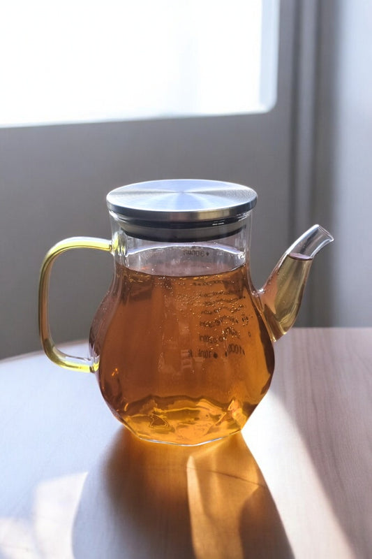 Borosilikat Cam Yağdanlık Metal Kapaklı Contalı Sızdırmaz 900ml Yağdanlık KW-396