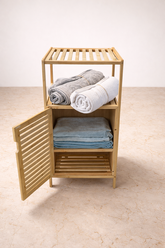 Bambu Çamaşır Sepeti Ayaklı Doğal Bambu Dayanıklı Şık Tasarım SHN-2095