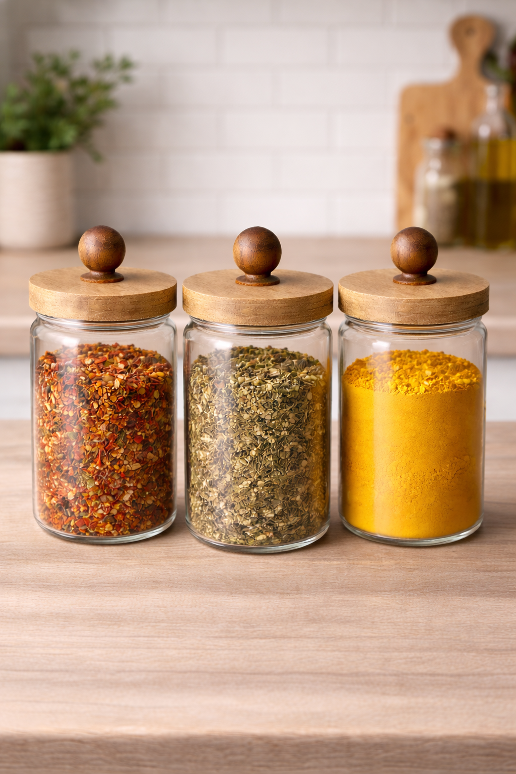 Akasya Conta Kapaklı 3'lü Borosilikat 600ml Kavanoz Seti KW-743