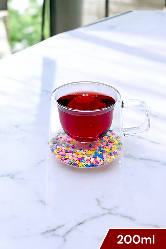 Çift Cidarlı Borosilikat 200ML Yıldız Figürlü Bardak Kupa KW-380A