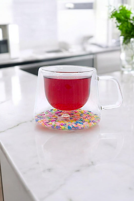 Çift Cidarlı Borosilikat 200ML Yıldız Figürlü Bardak Kupa KW-380A