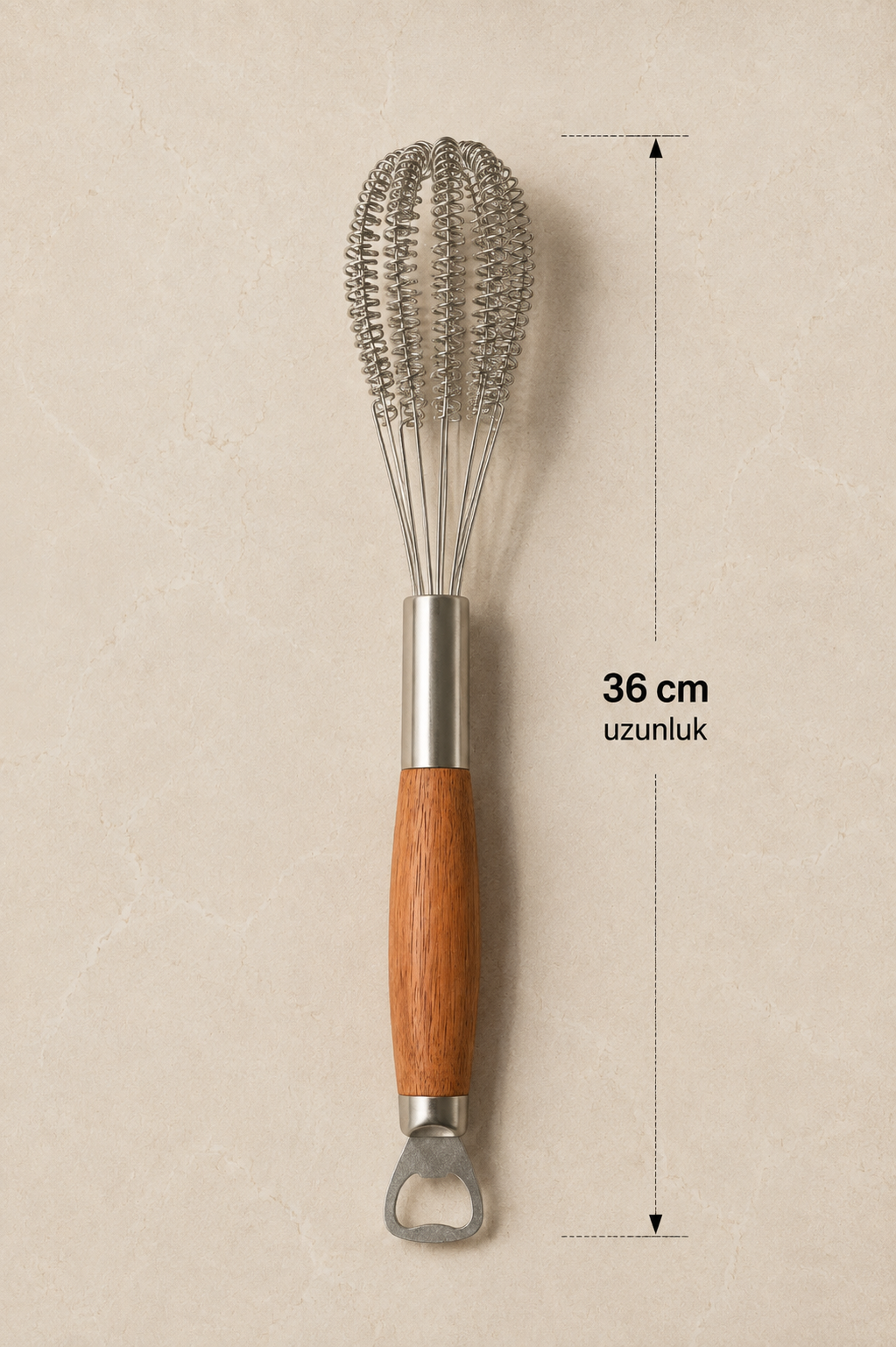 Akasya Saplı Metal Çırpıcı Paslanmaz Çelik Manuel El Çırpıcısı Yumurta Krema Sos Karıştırıcı KW-3366