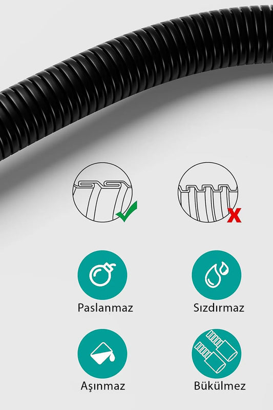 150CM Paslanmaz Kırılmaz Çelik Örgülü Duş Hortumu SHN-1364