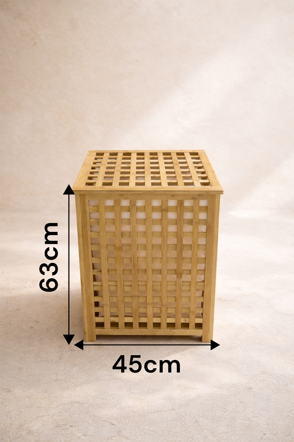 Bambu Çamaşır Sepeti Kapaklı Doğal Bambu Dayanıklı Şık Tasarım SHN-2099