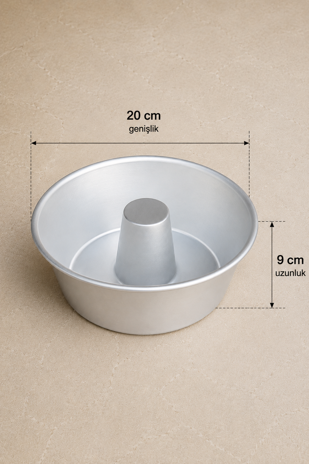 Alüminyum Borulu Kek Kalıbı Dayanıklı Ortası Silindir Kek 1800ML Pasta Kalıbı KW-3360