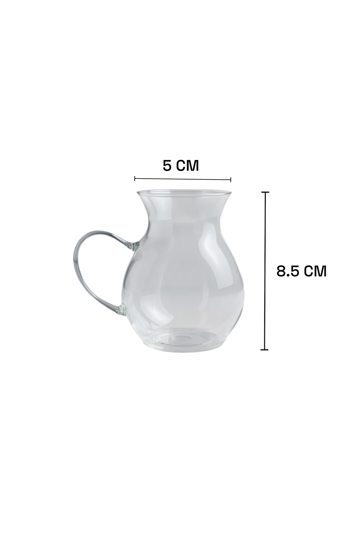 6'lı Renkli Kulplu Borosilikat Almila Serisi Bardak Seti 200ML KW-049B