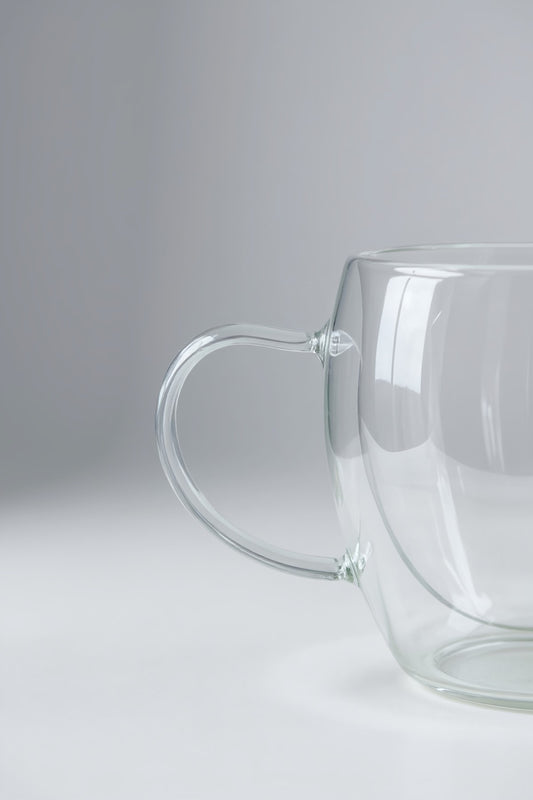 Kulplu Çift Cidarlı 250ML Borosilikat Cam Bardak KW-073