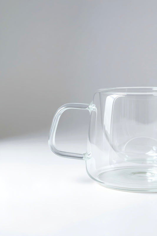 Kulplu Çift Cidarlı 150ML Borosilikat Cam Bardak KW-076