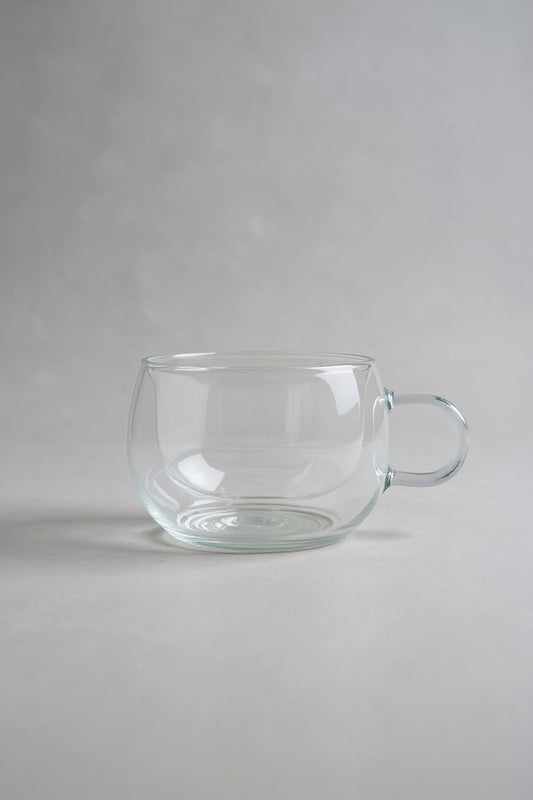 Kulplu Çift Cidarlı 200ML Borosilikat Cam Bardak KW-077