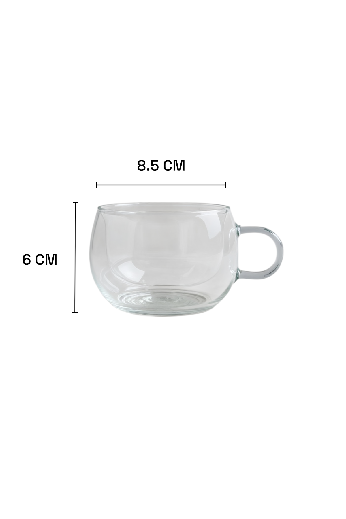 Kulplu Çift Cidarlı 200ML Borosilikat Cam Bardak KW-077