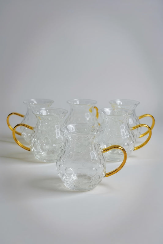 6'lı Turuncu Kulplu Borosilikat Termisil Serisi Bardak Seti 175ML KW-338