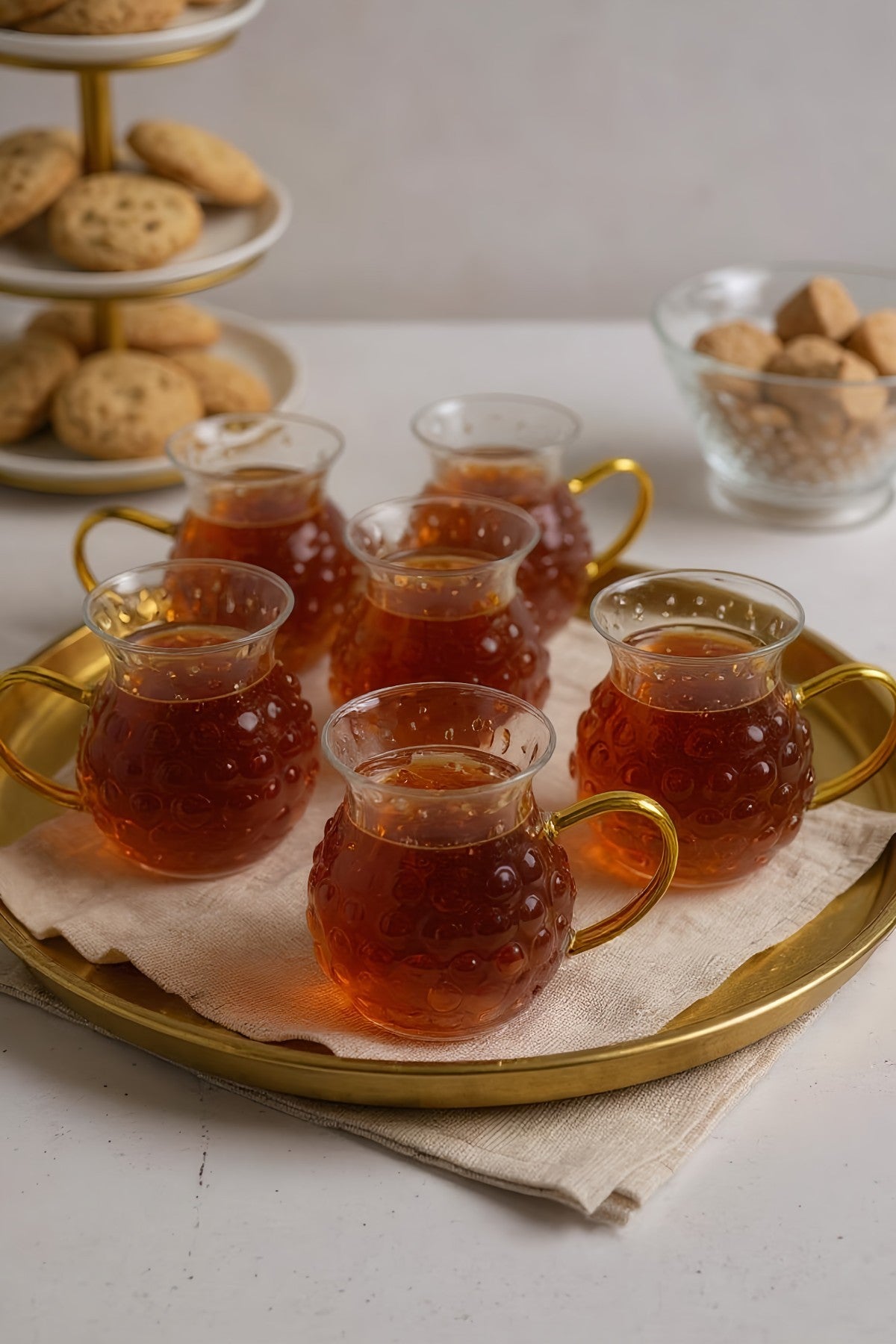 6'lı Turuncu Kulplu Borosilikat Termisil Serisi Bardak Seti 175ML KW-338