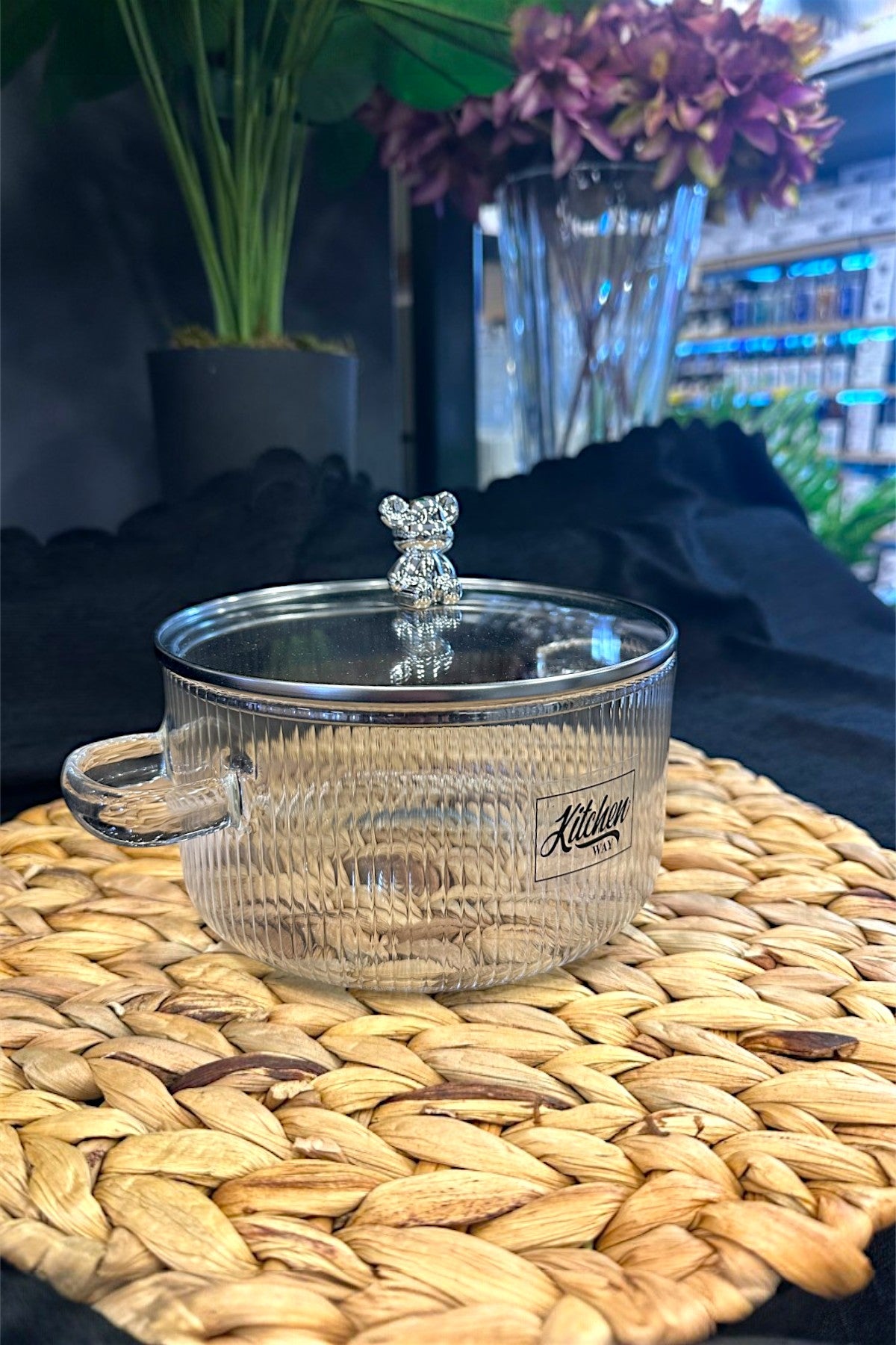 Ayıcık Figürlü 2000ML Borosilikat Tencere KW-348