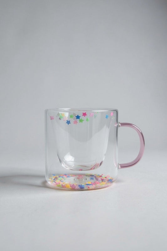 Çift Cidarlı Borosilikat 250ML Yıldız Figürlü Bardak Kupa KW-377A