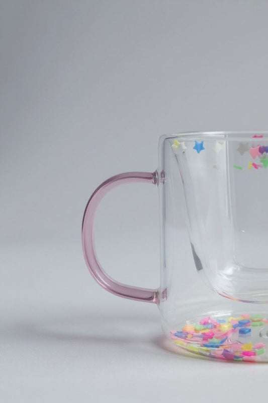 Çift Cidarlı Borosilikat 250ML Yıldız Figürlü Bardak Kupa KW-377A