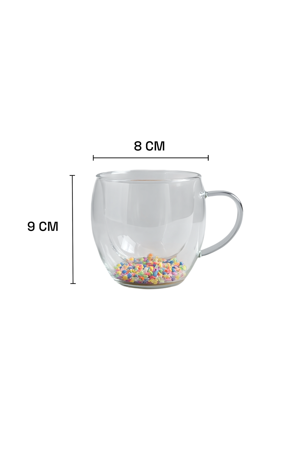 Çift Cidarlı Borosilikat 250ML Yıldız Figürlü Bardak Kupa KW-378A