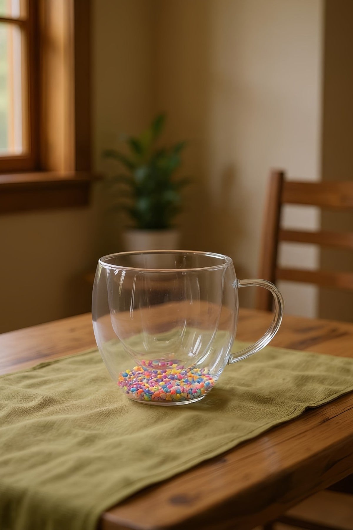 Çift Cidarlı Borosilikat 250ML Yıldız Figürlü Bardak Kupa KW-378A