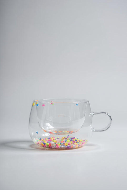 Çift Cidarlı Borosilikat 200ML Yıldız Figürlü Bardak Kupa KW-379A