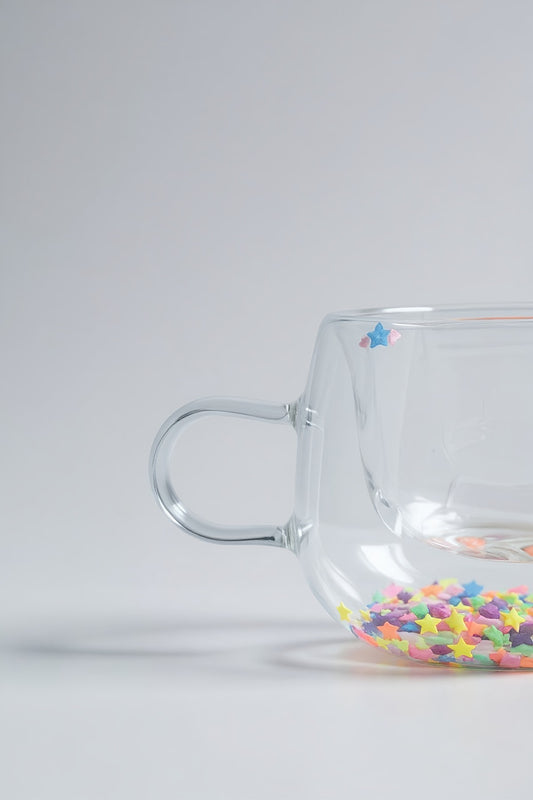 Çift Cidarlı Borosilikat 200ML Yıldız Figürlü Bardak Kupa KW-379A