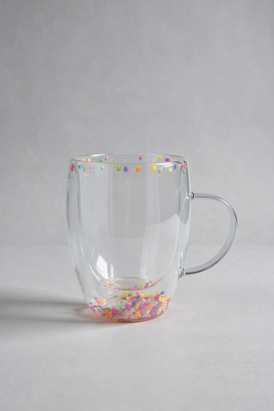 Çift Cidarlı Borosilikat 350ML Yıldız Figürlü Bardak Kupa KW-381A