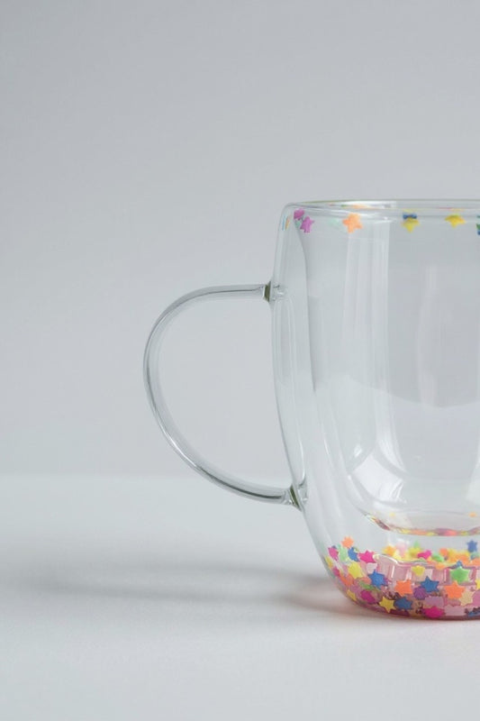 Çift Cidarlı Borosilikat 350ML Yıldız Figürlü Bardak Kupa KW-381A