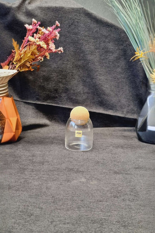 Mantar Kapaklı Borosilikat Çizgili Kavanoz KW-385A