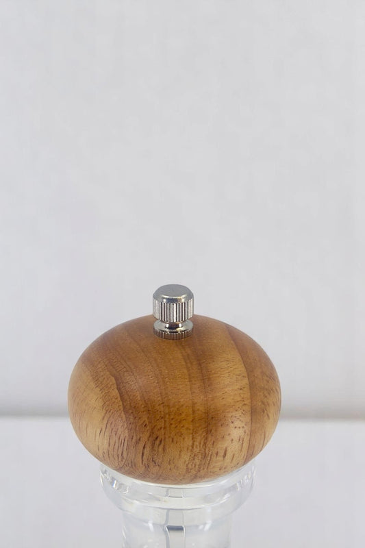 Küçük Bambu Kapaklı Şeffaf Baharat Öğütme Değirmeni KW-537