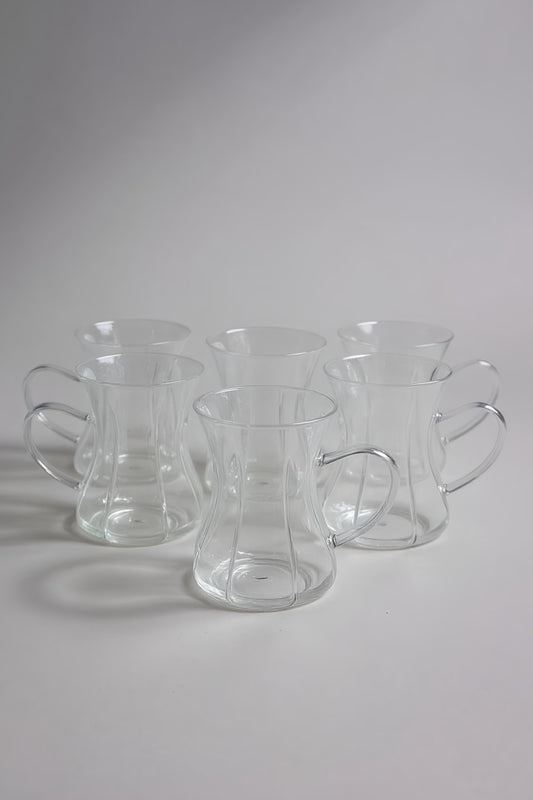 6'lı Vera Borosilikat Çay Cam Bardak Seti 150ml KW-617
