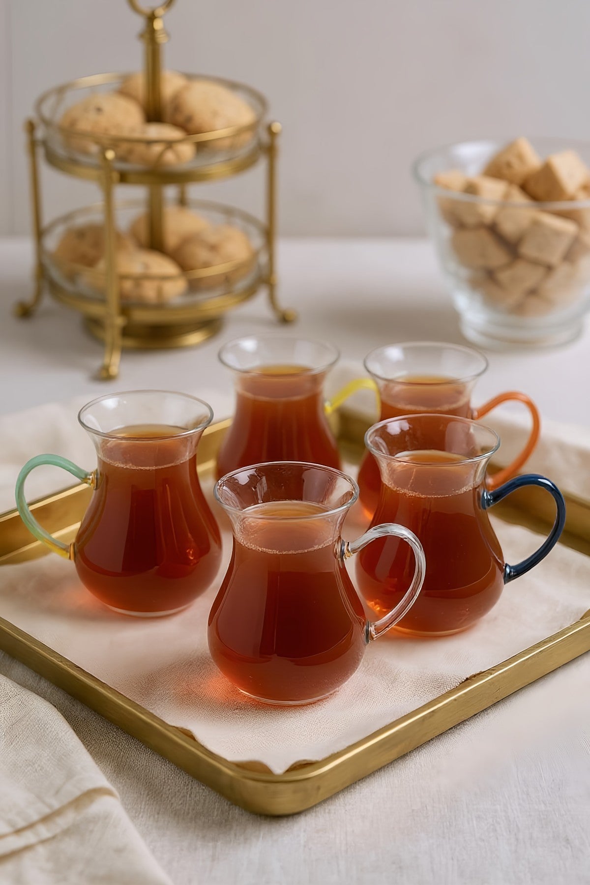 6'lı Renkli Kulplu Borosilikat Katre Serisi Bardak Seti 150ML KW-633