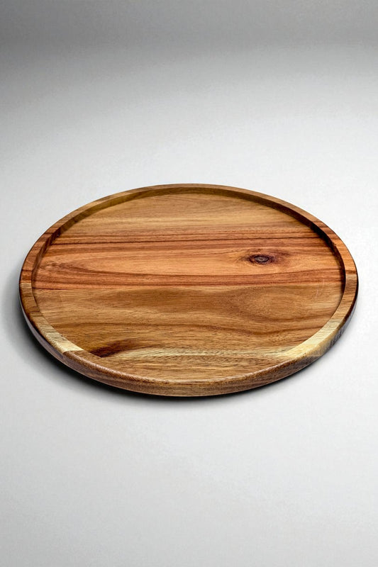 360 Dönebilen Akasya Tepsi Sunumluk 28CM KW-950