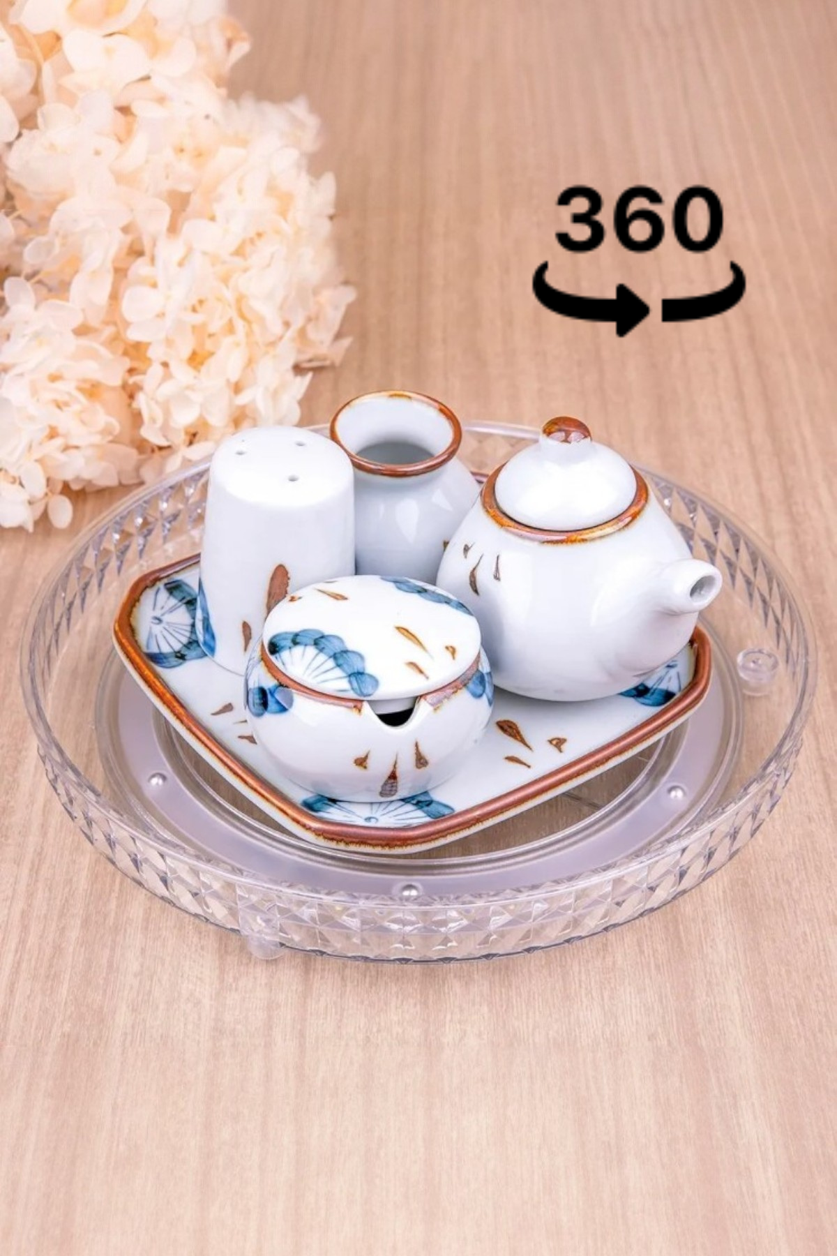 360 Derece Dönen Şeffaf Mutfak ve Banyo Düzenleyici Sunumluk KW-323