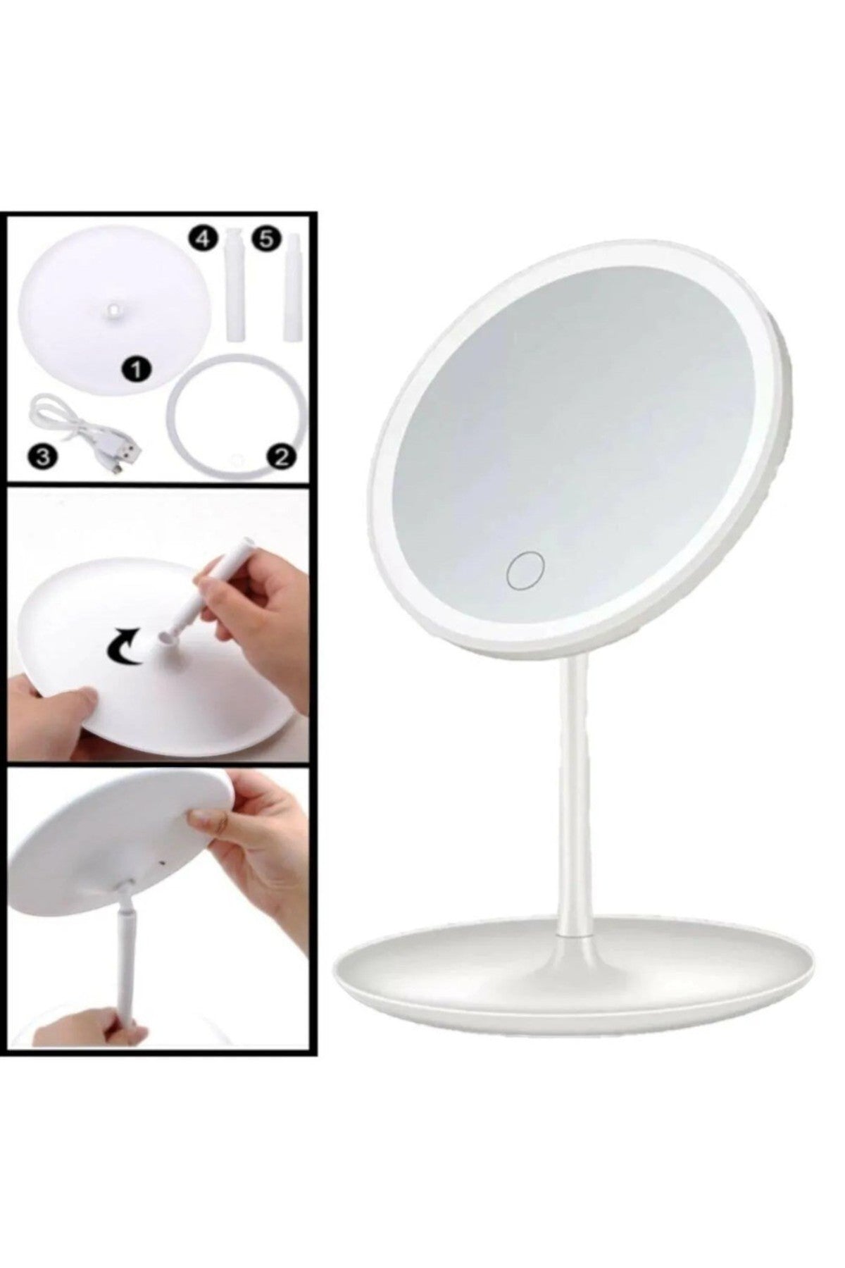 Led Aydınlatmalı Açısı Ayarlanabilen Masa Üstü Aynası SHN-1028