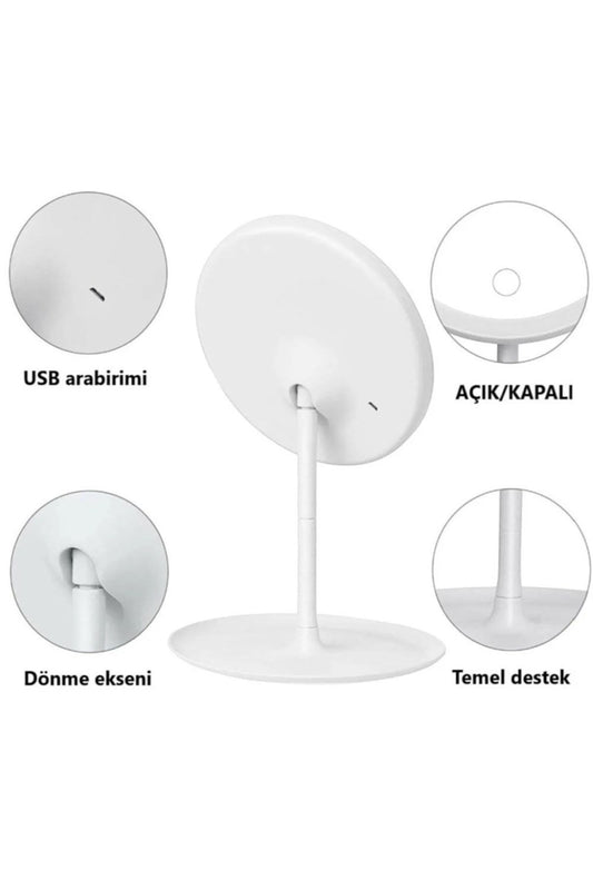 Led Aydınlatmalı Açısı Ayarlanabilen Masa Üstü Aynası SHN-1028