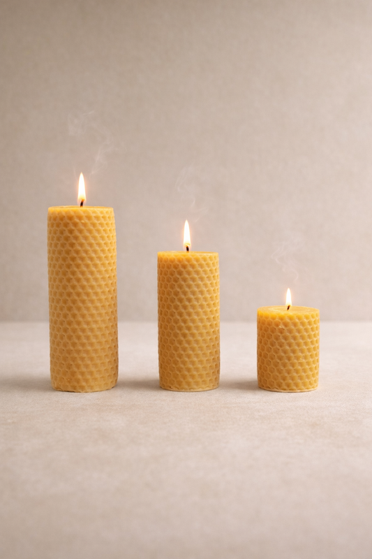 Bal Peteği Baton Mum Dekoratif Silindir Mum Uzun Ömürlü Mum SHN-2040-2 Series