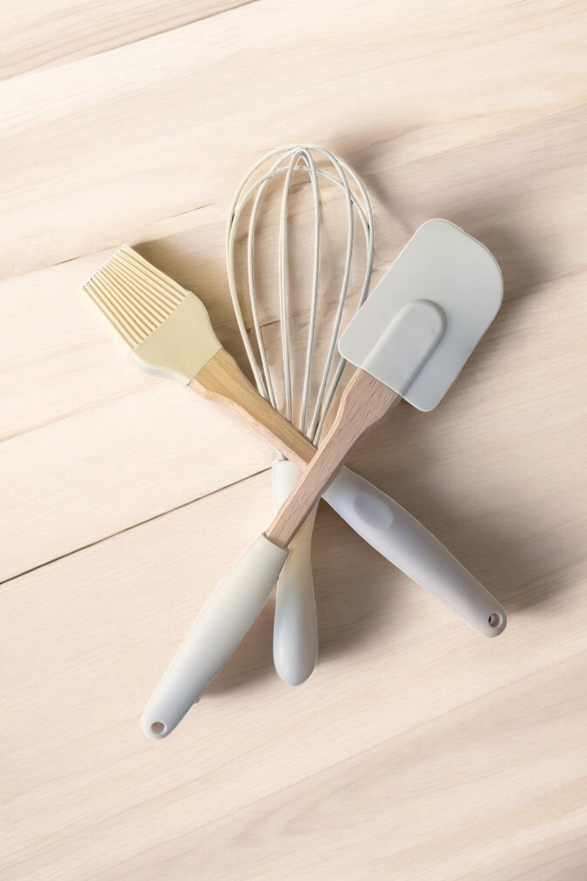 Kitchen Way Bambu Saplı Silikon Başlık 3 Lü Pasta ve Kek Seti KW-403