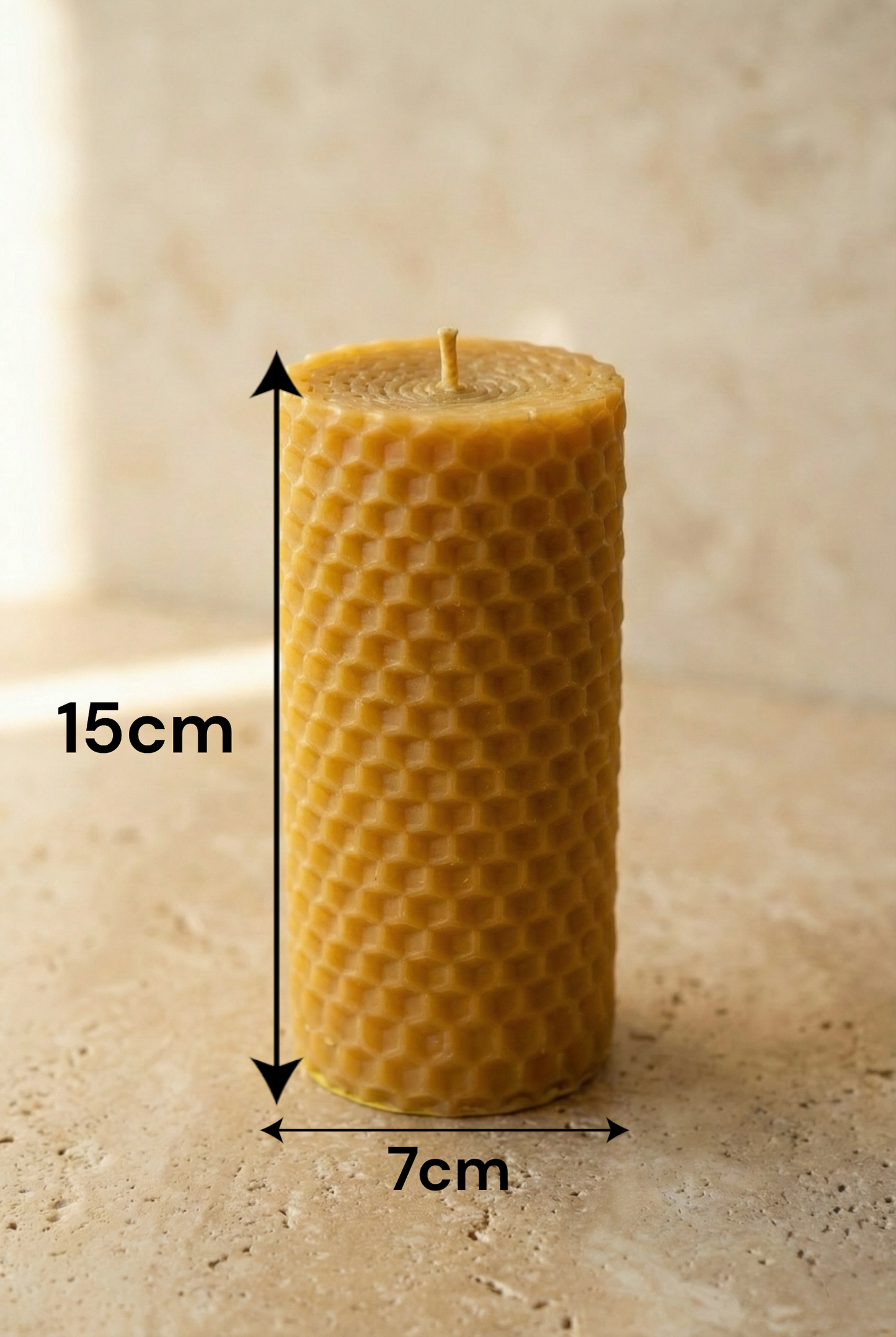 El Yapımı Bal Peteği Baton Mum Dekoratif Silindir Mum Doğal Görünümlü Uzun Yanma Süreli SHN-2045
