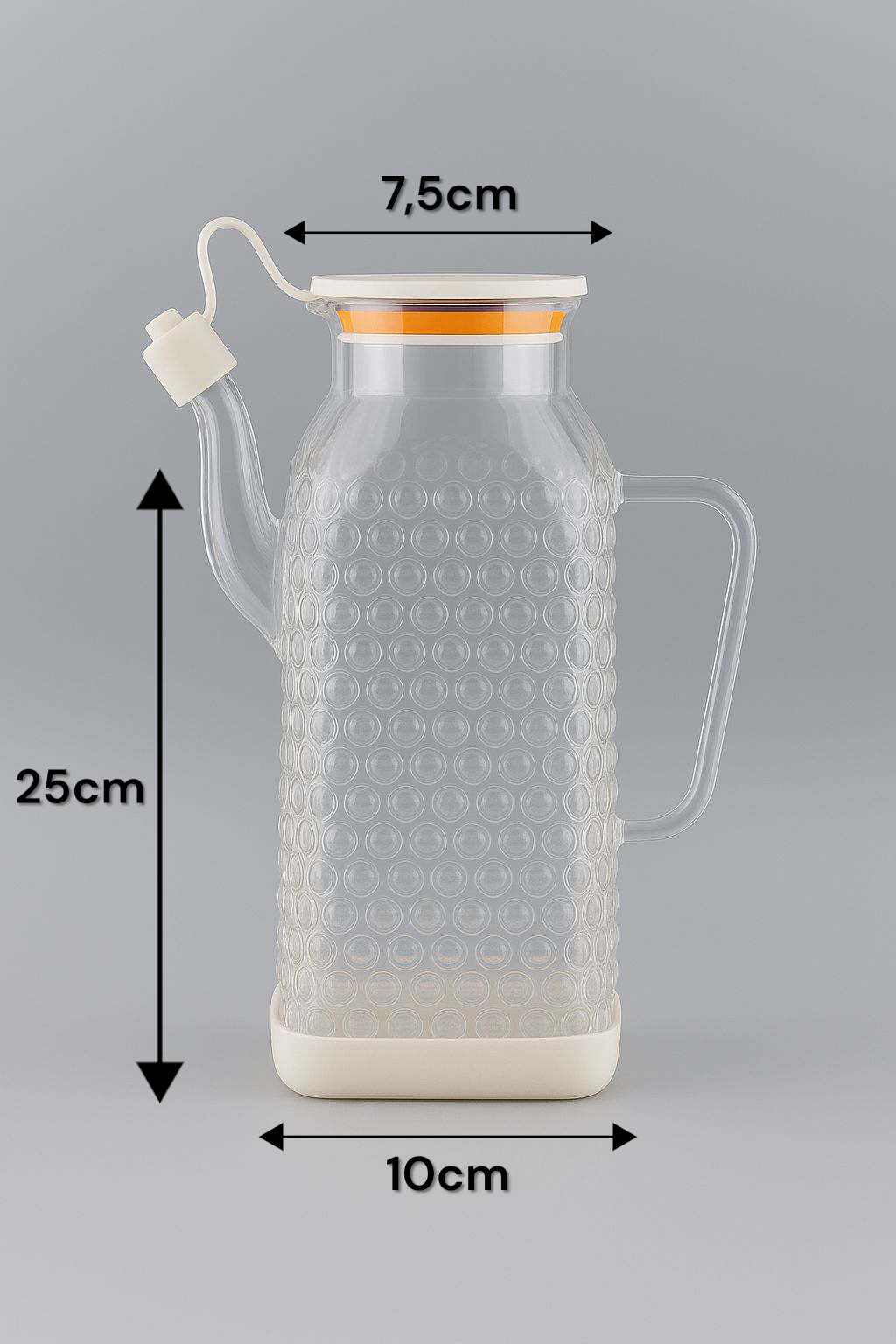 Isıya Dayanıklı Borosilikat 1000ml Cam Yağlık KW-1057