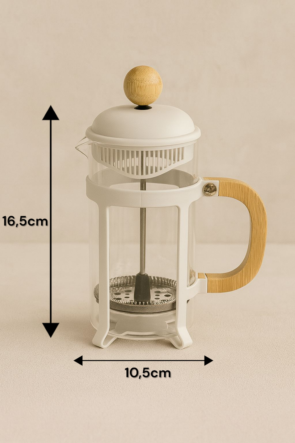 Bambu Saplı Borosilikat French Press 800ml KW-1085