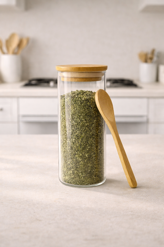 Kitchen Way Bambu Kapaklı Kulplu Kaşıklı 400ML Contalı Kavanoz KW-372C