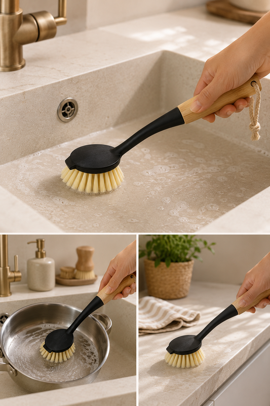 Bambu Saplı Sert Temizlik Fırçası Çok Amaçlı Mutfak Banyo Lavabo Fayans Derz Temizleme Fırçası SHN-3055